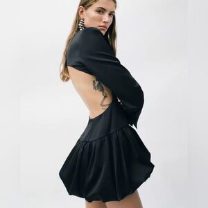 NWT Zara puffball mini dress 9563/605/800 size S